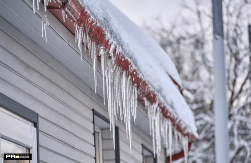 Ice dams on roof