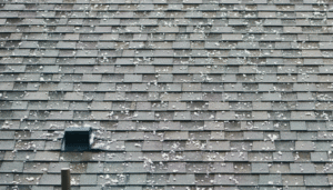 Hail damages roof